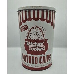 VTG 1990-91 KITCHEN COOKED POTATO CHIPS TIN 2ND LIMITED EDITION RED AND WHITE